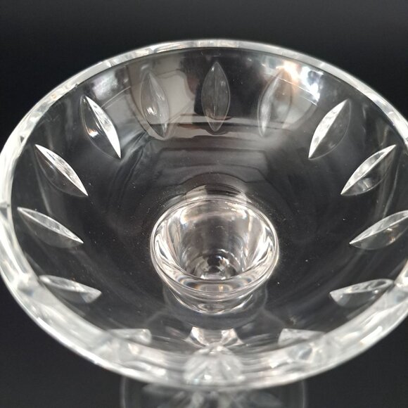 Vintage Crystal Candlestick Holder With Etched Design & Elegant Cut - Picture 6 of 10